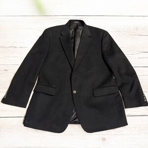 CHAPS Men’s Solid Black Wool Silk & Cashmere Blend Sports Coat Blazer Size 42R